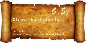 Olsovszky Szabella névjegykártya